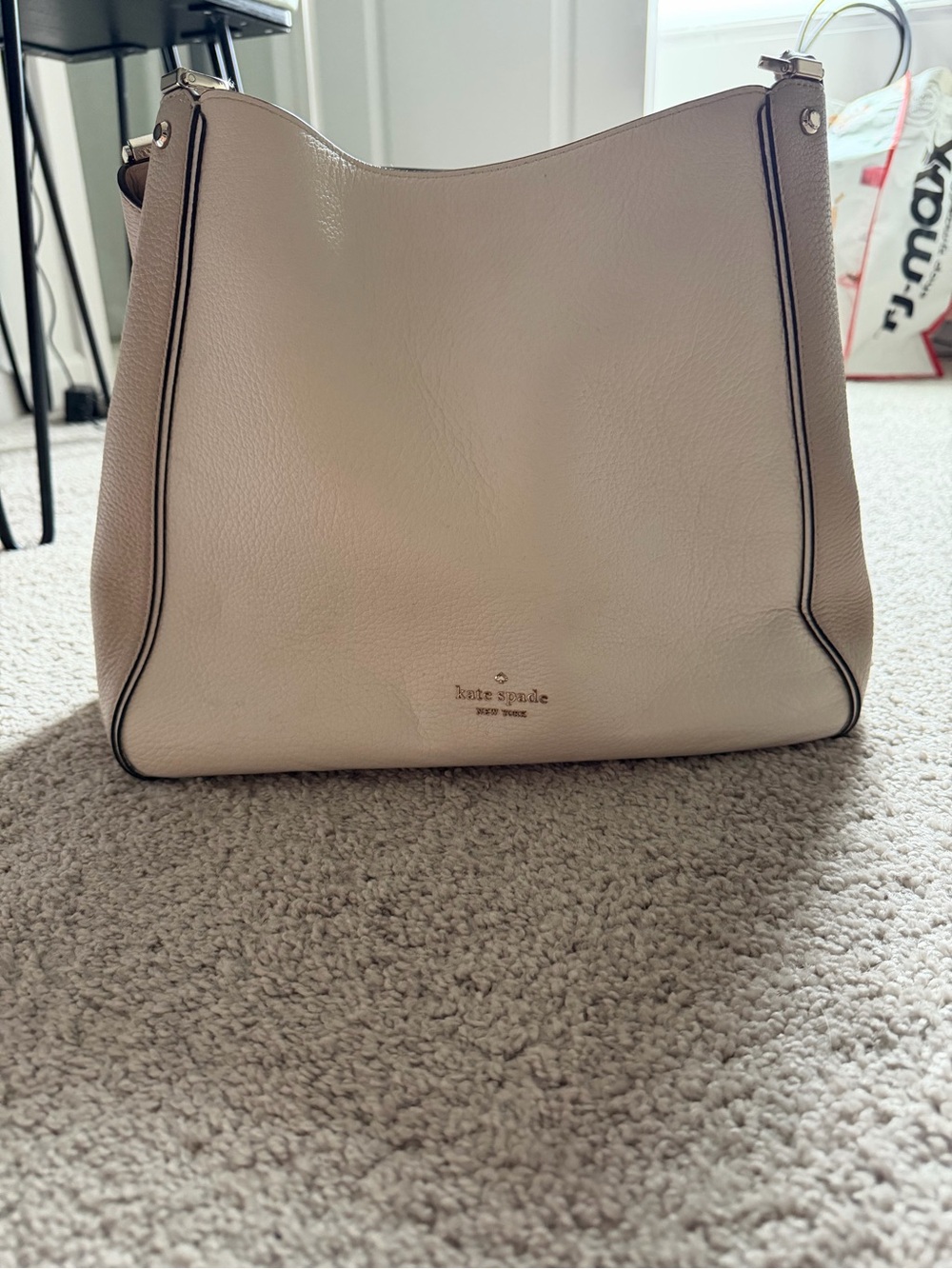 kate spade Cream Pebbled Leather Shoulder Hobo